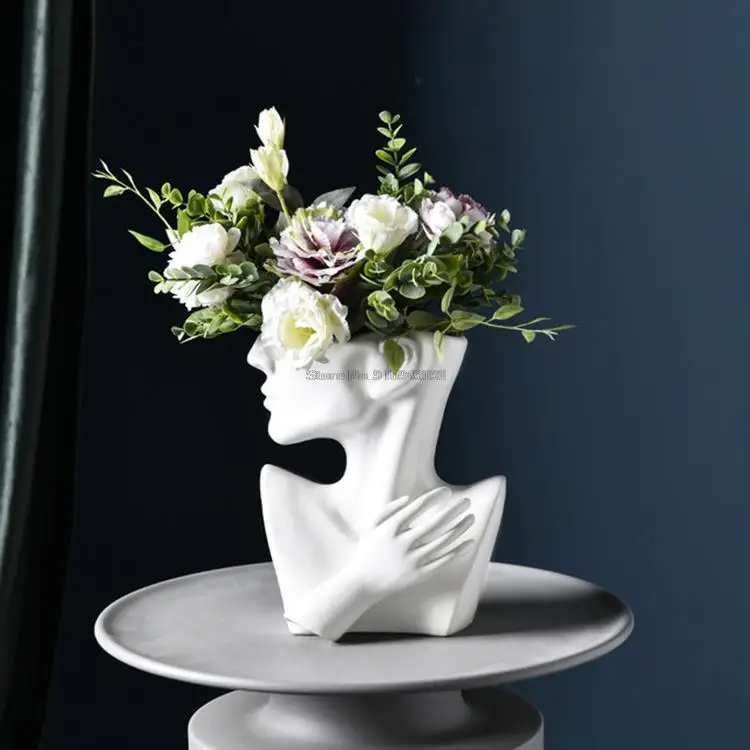 Creative Ceramic Figure Flower Vase Pots Home Decoration Nordic Style Living Room Decor Flower Arrangement Container
Creative Ceramic Figure Flower Vase Pots Home Decoration Nordic Style Living Room Decor Flower Arrangement Container