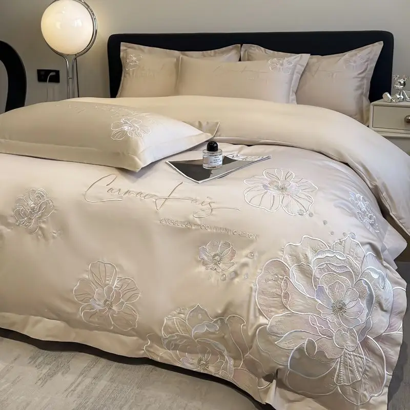 Premium Luxury Embroidered Bedding Set: Twin/Double Size for Dorm & Home - Sheet, Duvet Cover, Pillowcases
Premium Luxury Embroidered Bedding Set: Twin/Double Size for Dorm & Home - Sheet, Duvet Cover, Pillowcases