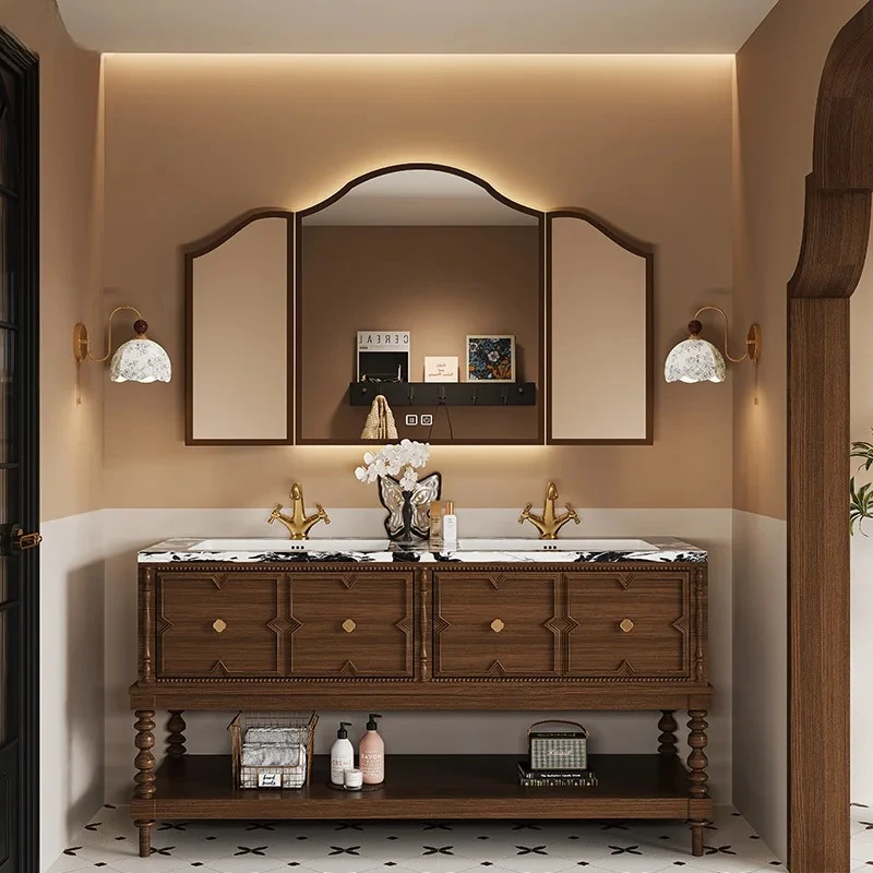 blackrock slab seamless ceramic basin French retro style floor-to-ceiling rubber wood bathroom cabinet
blackrock slab seamless ceramic basin French retro style floor-to-ceiling rubber wood bathroom cabinet