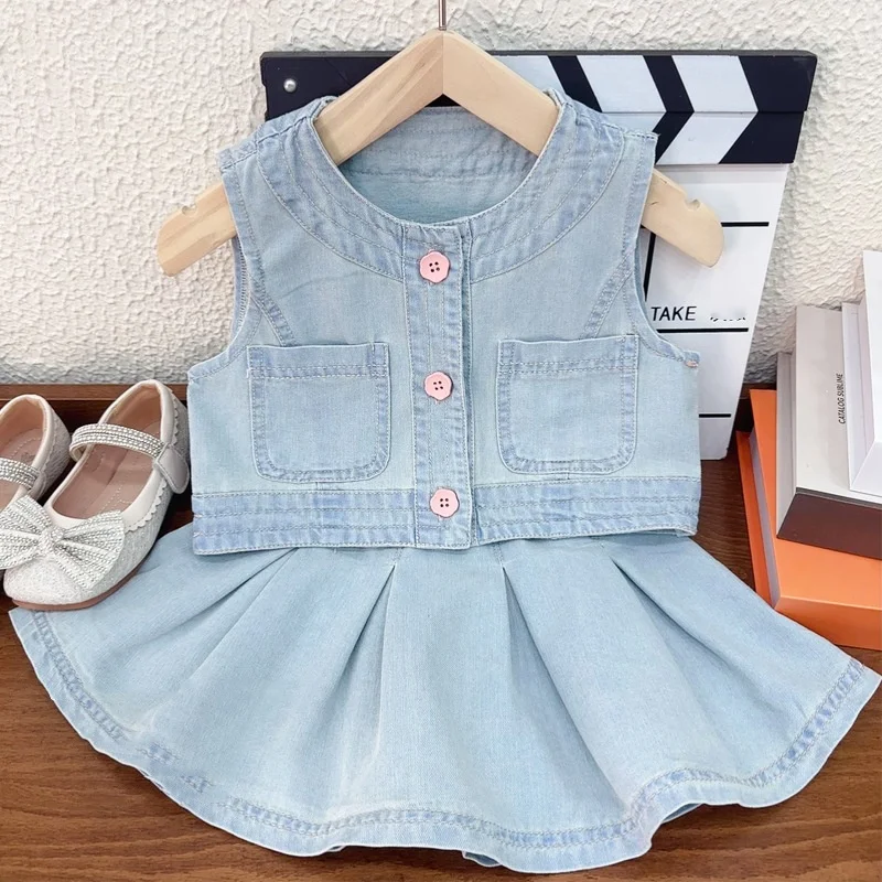 Girls Clothes Sets New Summer Kids Baby Girl Jeans Vest and Skirt Clothing Suit Children Girl Denim Clothes Outfits 2-8Y
Girls Clothes Sets New Summer Kids Baby Girl Jeans Vest and Skirt Clothing Suit Children Girl Denim Clothes Outfits 2-8Y