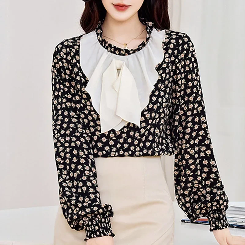 Women Blouse Shirt New Long Sleeve O-Neck Print Ruffles Blouse Shirt Women Tops Blouses Shirts Blusas Para Mujer Camisas Q1345
Women Blouse Shirt New Long Sleeve O-Neck Print Ruffles Blouse Shirt Women Tops Blouses Shirts Blusas Para Mujer Camisas Q1345