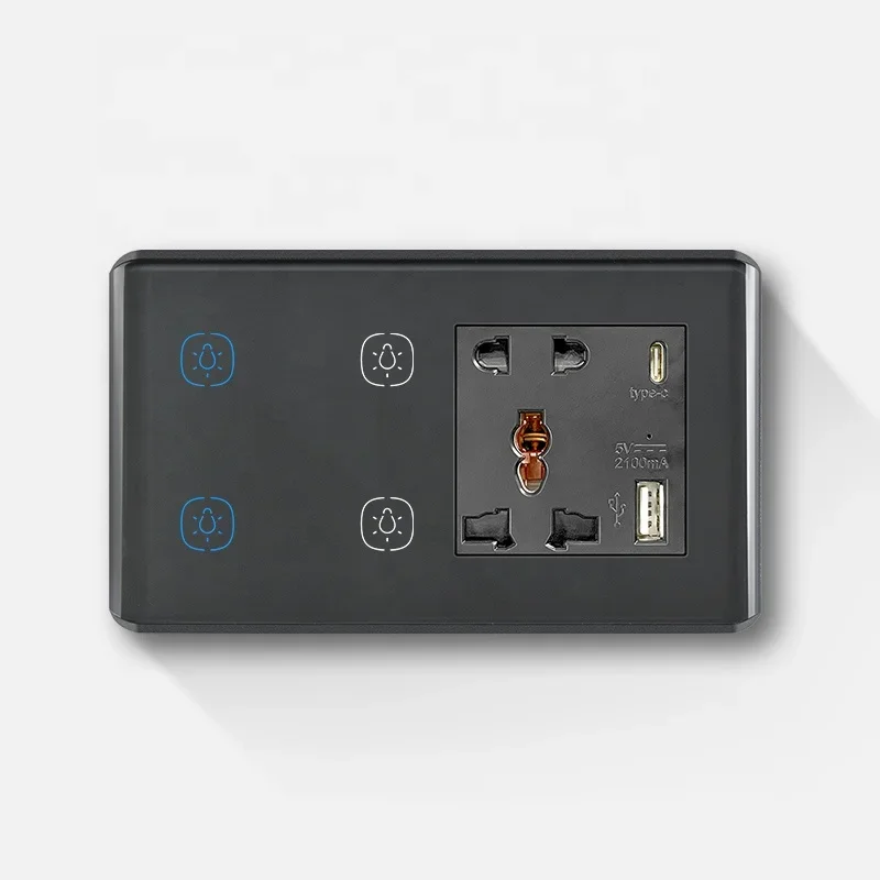 The Combination of Smart Switch and Socket 4M 147 Switch&socket Tuya Smart Life Curved Glass Touch Switch Computer TV Socket
The Combination of Smart Switch and Socket 4M 147 Switch&socket Tuya Smart Life Curved Glass Touch Switch Computer TV Socket