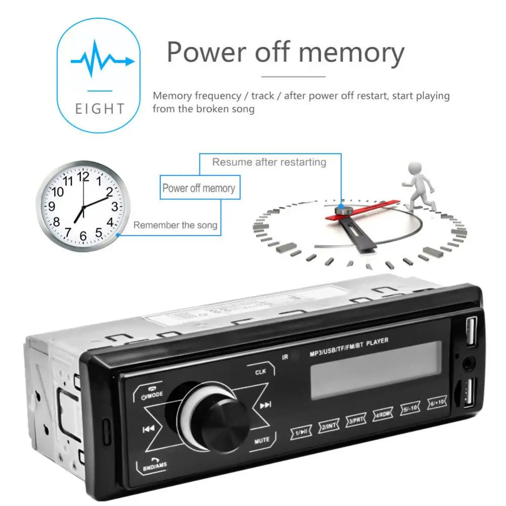 Автомобильный Bluetooth 1 DIN стерео в приборной панели AUX In FM-радио Громкая связь звонки mp3-плеер
Автомобильный Bluetooth 1 DIN стерео в приборной панели AUX In FM-радио Громкая связь звонки mp3-плеер