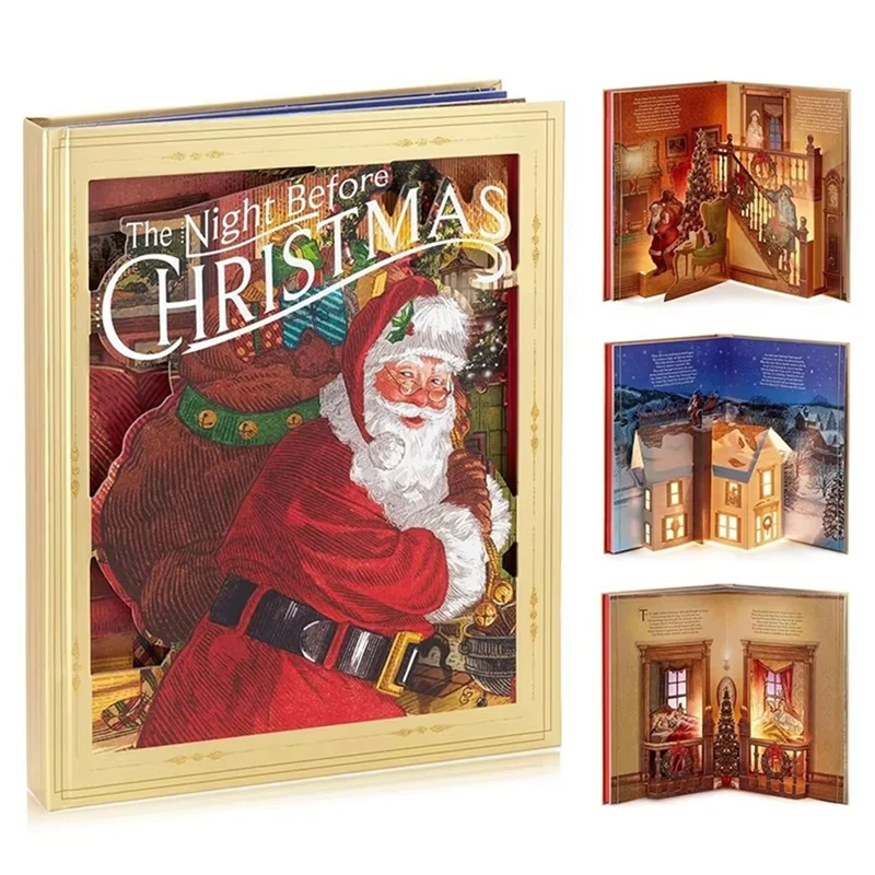 AS60-Christmas -Up Book With Light Sound, The Night Before Christmas Decoration, New Year Gifts For Children, Kids
AS60-Christmas -Up Book With Light Sound, The Night Before Christmas Decoration, New Year Gifts For Children, Kids