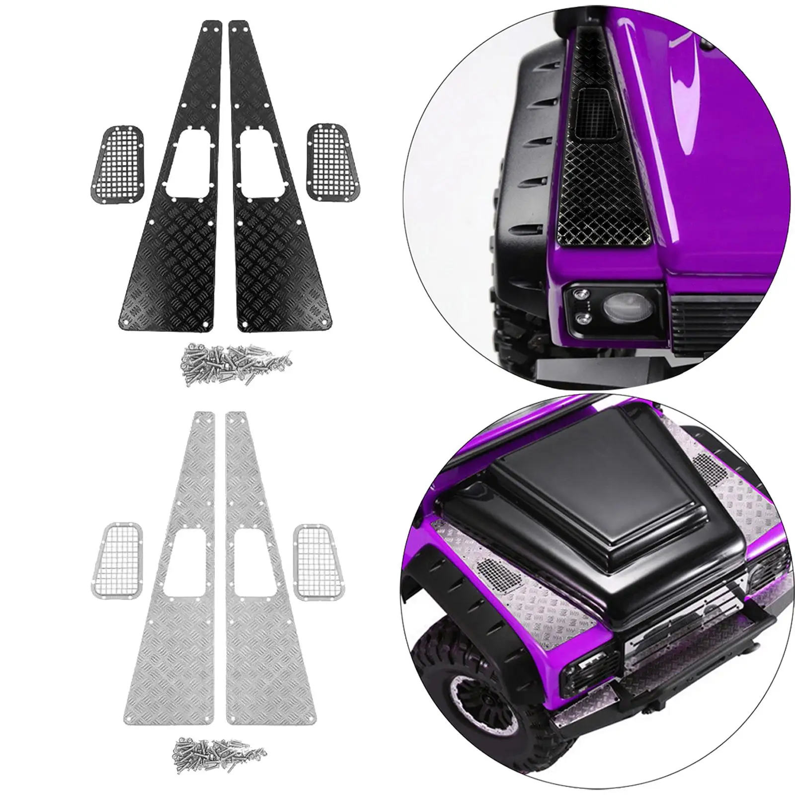 Anti-skid Plate RC Intake Grille Stainless Steel Hood Decorations RC Car Parts for Traxxas TRX4 Defender 1:10 RC Crawler
Anti-skid Plate RC Intake Grille Stainless Steel Hood Decorations RC Car Parts for Traxxas TRX4 Defender 1:10 RC Crawler