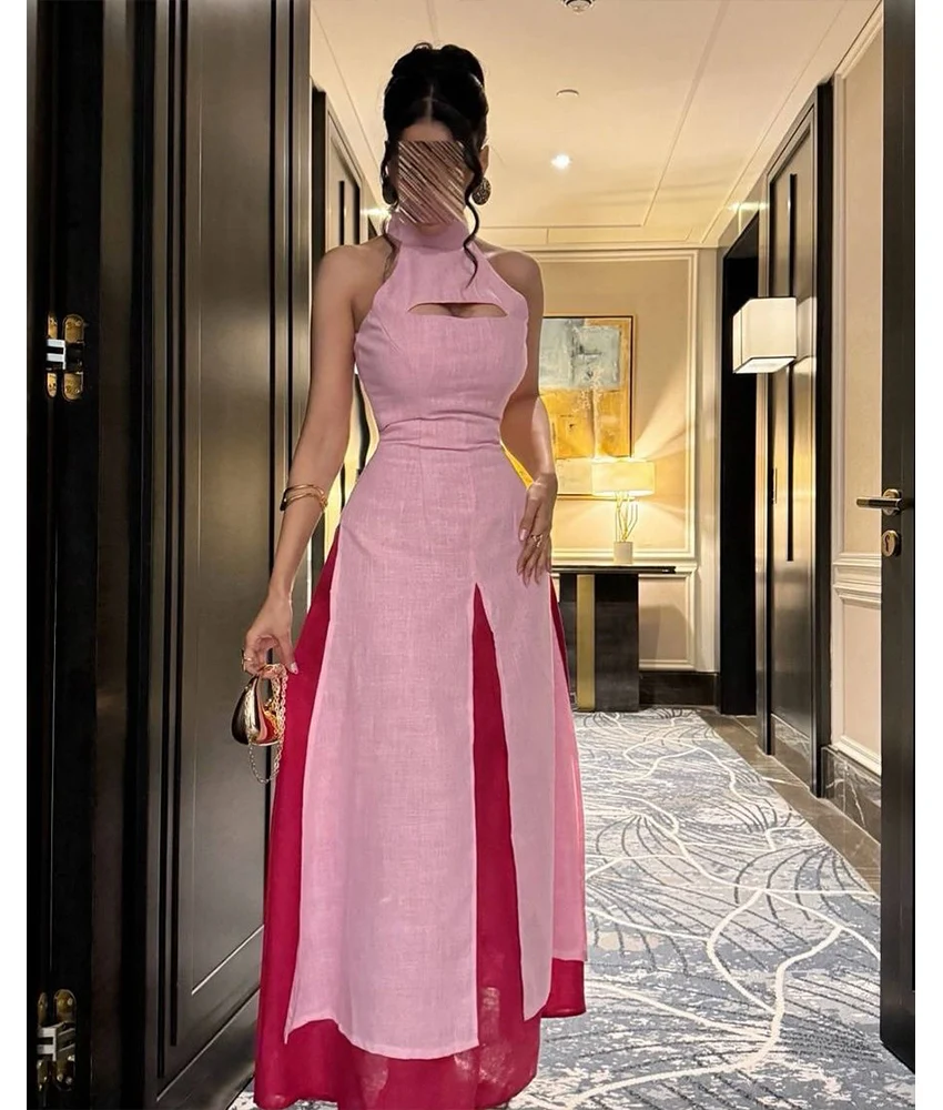 Customized Sexy Jersey A-Line Tiered Evening Dress Fashion Sleeveless High Collar Floor Length فستان سهرة نسائي
Customized Sexy Jersey A-Line Tiered Evening Dress Fashion Sleeveless High Collar Floor Length فستان سهرة نسائي