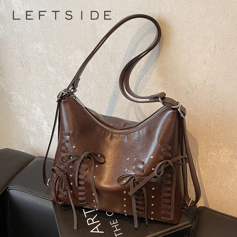 LEFTSIDE Studded Design Small PU Leather Shoulder Bags For Women 2024 Y2K Korean Fashion Trend Underarm Bag Female Handbags
LEFTSIDE Studded Design Small PU Leather Shoulder Bags For Women 2024 Y2K Korean Fashion Trend Underarm Bag Female Handbags