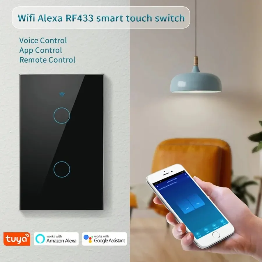 Tuya WiFi Smart Wall Touch Switch RF433 1/2/3 Gang Neutral Wire or No Neutral Wire US Light Switches Work with Alexa Google Home
Tuya WiFi Smart Wall Touch Switch RF433 1/2/3 Gang Neutral Wire or No Neutral Wire US Light Switches Work with Alexa Google Home