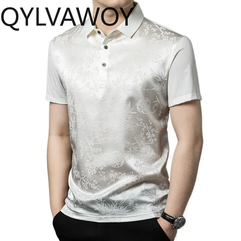 QYLVAWOY 91.7% Mulberry Silk Polo Men's Shirts Short Sleeve T Shirt Stylish Summer Tops Lapel Shirt Camisas Masculina Casual
QYLVAWOY 91.7% Mulberry Silk Polo Men's Shirts Short Sleeve T Shirt Stylish Summer Tops Lapel Shirt Camisas Masculina Casual