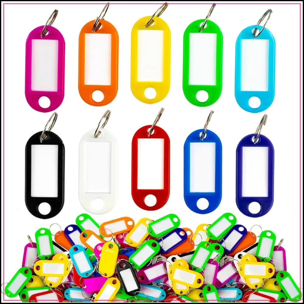 100 PCS Plastic Key Tags with Key Rings - Tough Labels for Home, Office, Travel, Luggage Organization, Rectangular 2.1x4.6cm, Assorted
100 PCS Plastic Key Tags with Key Rings - Tough Labels for Home, Office, Travel, Luggage Organization, Rectangular 2.1x4.6cm, Assorted