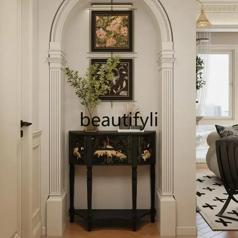 Cy56 Medieval hand-painted solid wood entrance cabinet French retro painted entrance table New Chinese living room decorative c
Cy56 Medieval hand-painted solid wood entrance cabinet French retro painted entrance table New Chinese living room decorative c