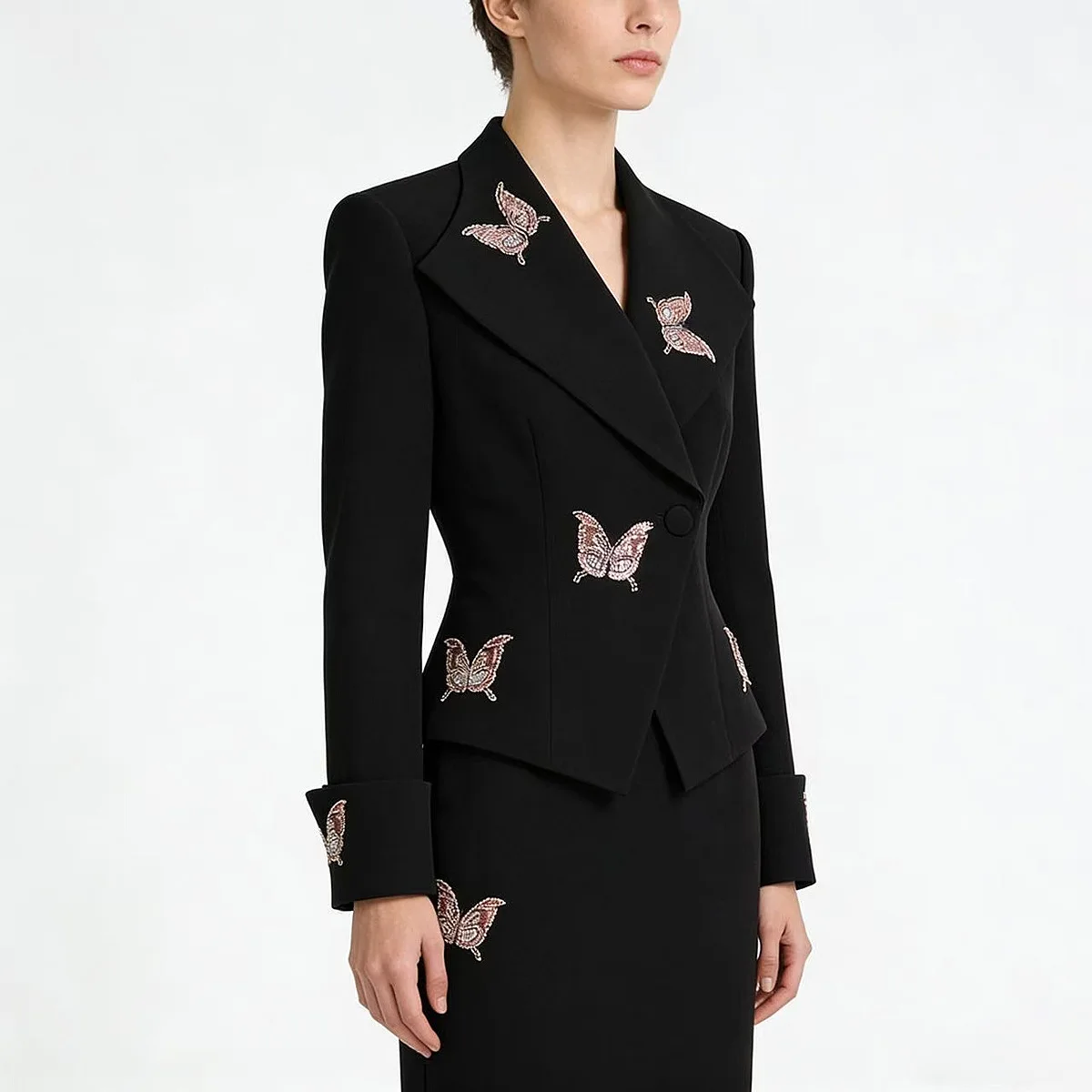 New Western-style trendy beaded blazer two-piece set, elegant women's suit pants ensemble
New Western-style trendy beaded blazer two-piece set, elegant women's suit pants ensemble