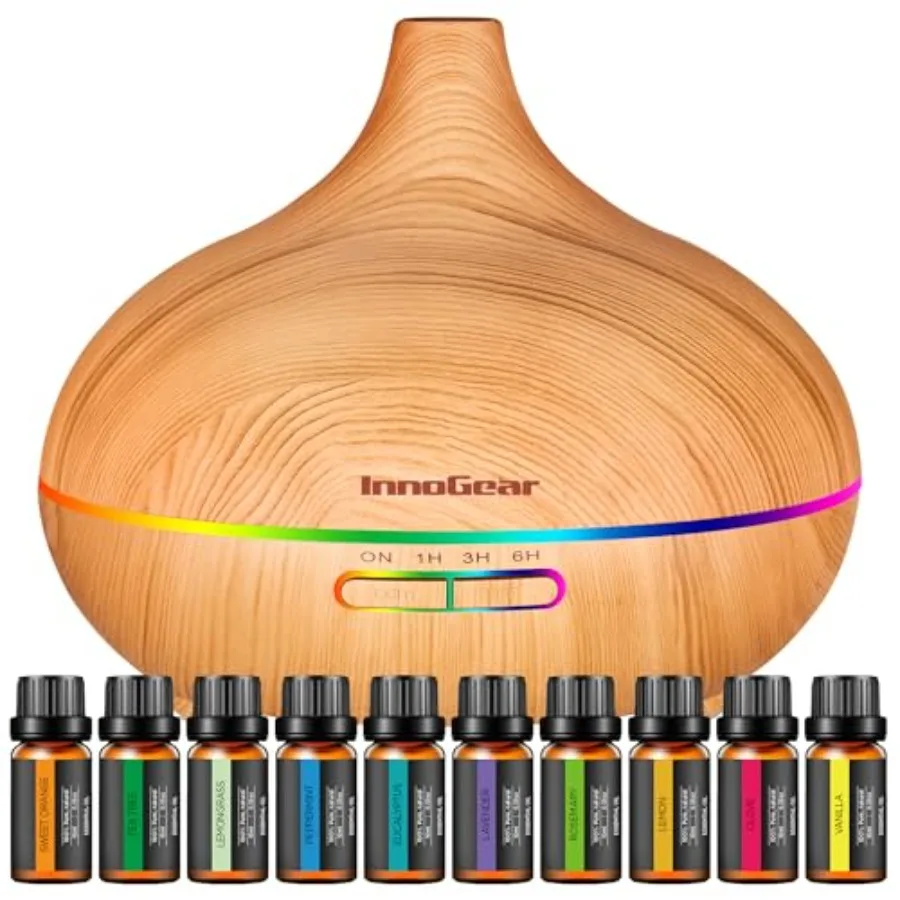 Aromatherapy Diffuser and 10 Essential Oils Set 400ml Diffuser Ultrasonic Diffuser Cool Mist Humidifier with 4 Timers 7 Colors
Aromatherapy Diffuser and 10 Essential Oils Set 400ml Diffuser Ultrasonic Diffuser Cool Mist Humidifier with 4 Timers 7 Colors