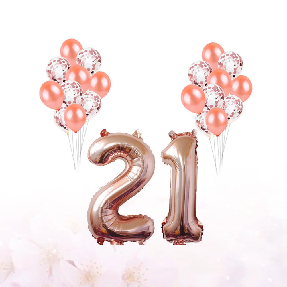 21 Years Old Birthday Balloons Sets Rose Gold Lightweight Foil Latex Party Decor for Birthday Gathering 21 Years Old Balloons
21 Years Old Birthday Balloons Sets Rose Gold Lightweight Foil Latex Party Decor for Birthday Gathering 21 Years Old Balloons