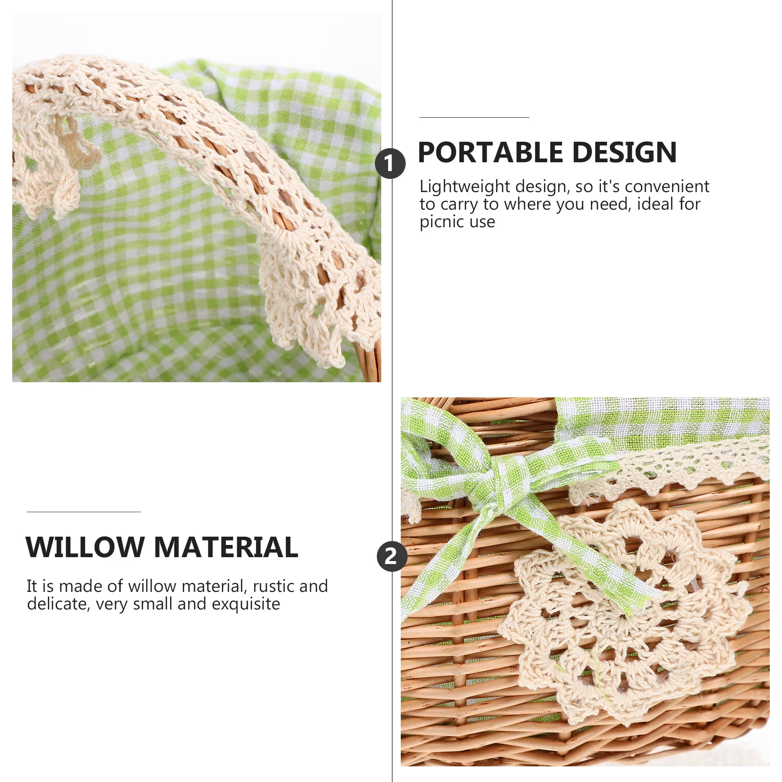 Natural Willow Hand-Held Woven Flower Basket Decorative Gift Storage Basket Wedding Picnic Party Supply Party Supply
Natural Willow Hand-Held Woven Flower Basket Decorative Gift Storage Basket Wedding Picnic Party Supply Party Supply