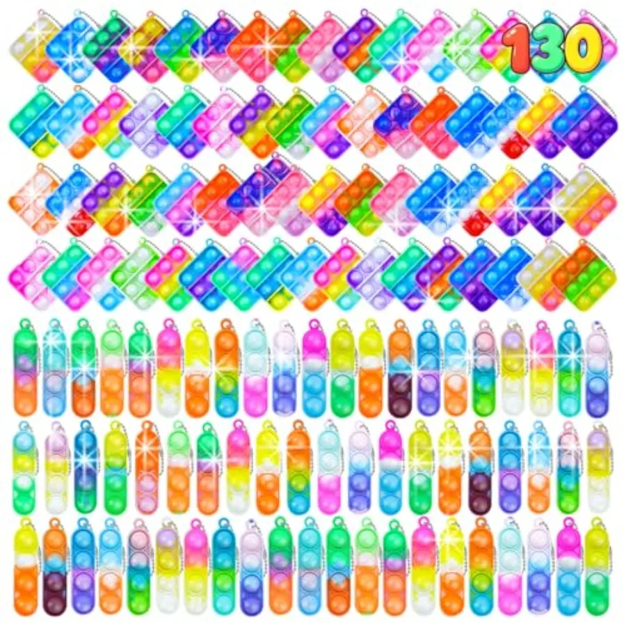 130 Pcs Pop Keychain Party Favors, Mini Pop Keychain It Fidget Toy Bulk Stocking Pinata Stuffers Birthday Carnival Treasure Cla
130 Pcs Pop Keychain Party Favors, Mini Pop Keychain It Fidget Toy Bulk Stocking Pinata Stuffers Birthday Carnival Treasure Cla