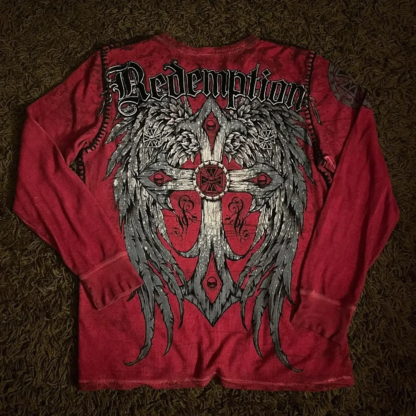 Affliction Long sleeved Streetwear T shirt Y2K New Hip Hop Round Neck Oversized T shirt Mens Womens Casual Gothic Clothing Tops
Affliction Long sleeved Streetwear T shirt Y2K New Hip Hop Round Neck Oversized T shirt Mens Womens Casual Gothic Clothing Tops