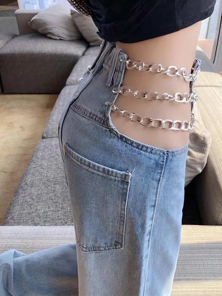 High Waist Cutout Sexy Loose Straight Leg Jeans Women's Spring Korean Wide Leg Long Trousers Trendy Cotton Zipper Jeans
High Waist Cutout Sexy Loose Straight Leg Jeans Women's Spring Korean Wide Leg Long Trousers Trendy Cotton Zipper Jeans