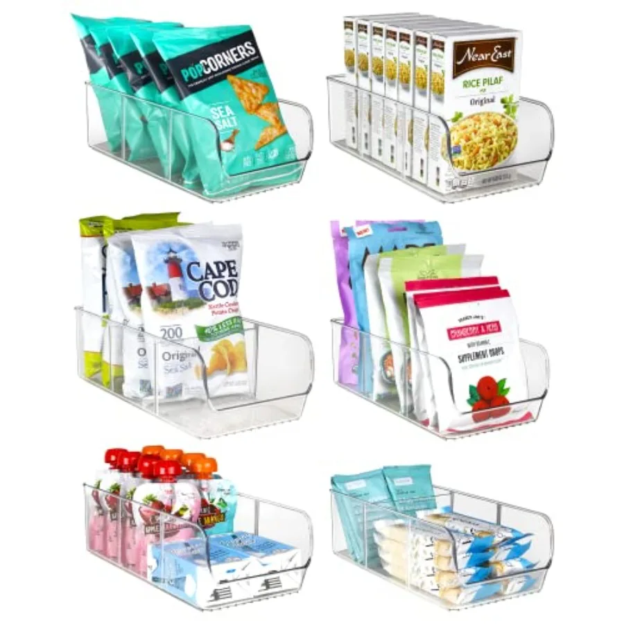 6-Pack Snack Organizer, 3-Compartment Plastic Bins with Removable Dividers, Chip and Food Storage for Pantry, Spices, Fridge, a
6-Pack Snack Organizer, 3-Compartment Plastic Bins with Removable Dividers, Chip and Food Storage for Pantry, Spices, Fridge, a