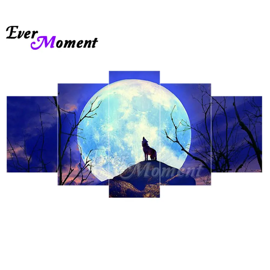 Ever Moment Diamond Painting Multi-picture 5 Panels Square Diamond Display Embroidery Wolf Moon Night DIY Artwork 1M010
Ever Moment Diamond Painting Multi-picture 5 Panels Square Diamond Display Embroidery Wolf Moon Night DIY Artwork 1M010