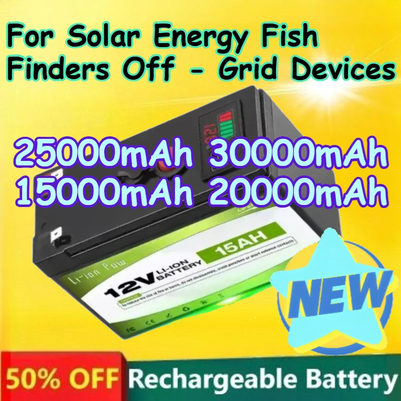 12V 15000mAh-30000mAh Lithium Iron Phosphate Battery Built-in BMS for Solar Energy Fish Finders Off - Grid Devices Battery
12V 15000mAh-30000mAh Lithium Iron Phosphate Battery Built-in BMS for Solar Energy Fish Finders Off - Grid Devices Battery