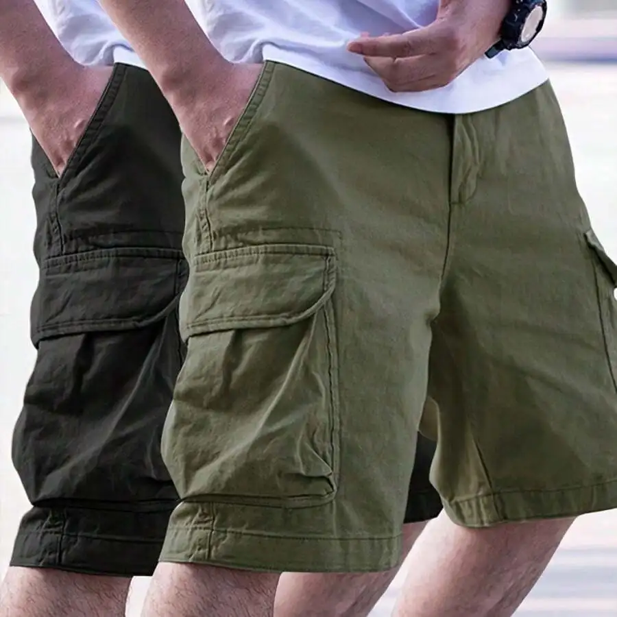 2pcs, Men's Classic Solid Color Multi-Pocket Casual Cargo Shorts, Suitable For Outdoor Activities And Hiking Cycling, Hiking
2pcs, Men's Classic Solid Color Multi-Pocket Casual Cargo Shorts, Suitable For Outdoor Activities And Hiking Cycling, Hiking
