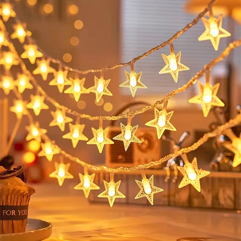 1pc Ramadan Star LED Fairy Light String Battery Fairy Lights Perfect For Indoor Room Festive Atmosphere During Ramadan Decor
1pc Ramadan Star LED Fairy Light String Battery Fairy Lights Perfect For Indoor Room Festive Atmosphere During Ramadan Decor