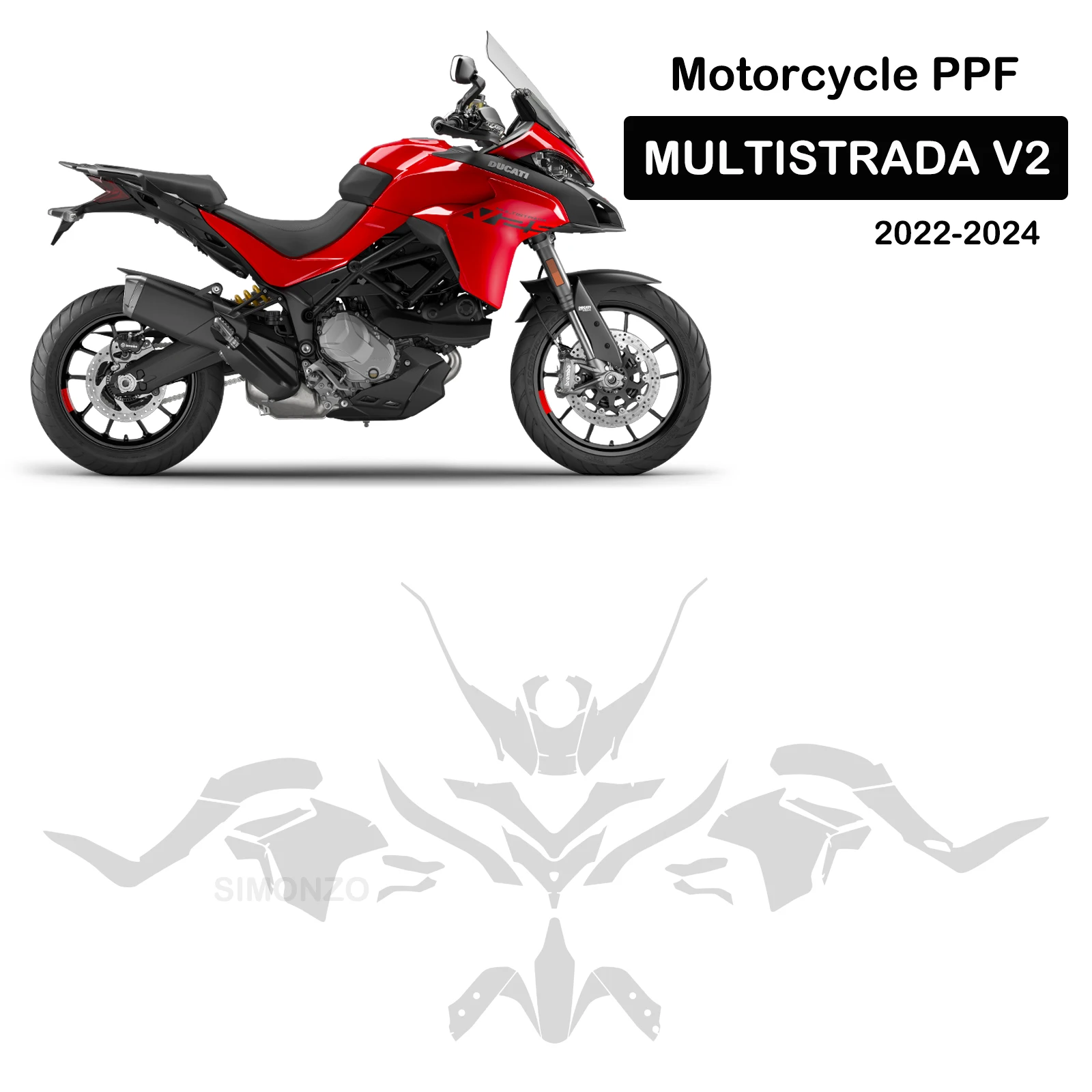 PPF For Ducati MULTISTRADA V2 Paint Protection Film Multistrada V2 S TPU Motorcycle Body Protection Scratch Resistant Film
PPF For Ducati MULTISTRADA V2 Paint Protection Film Multistrada V2 S TPU Motorcycle Body Protection Scratch Resistant Film