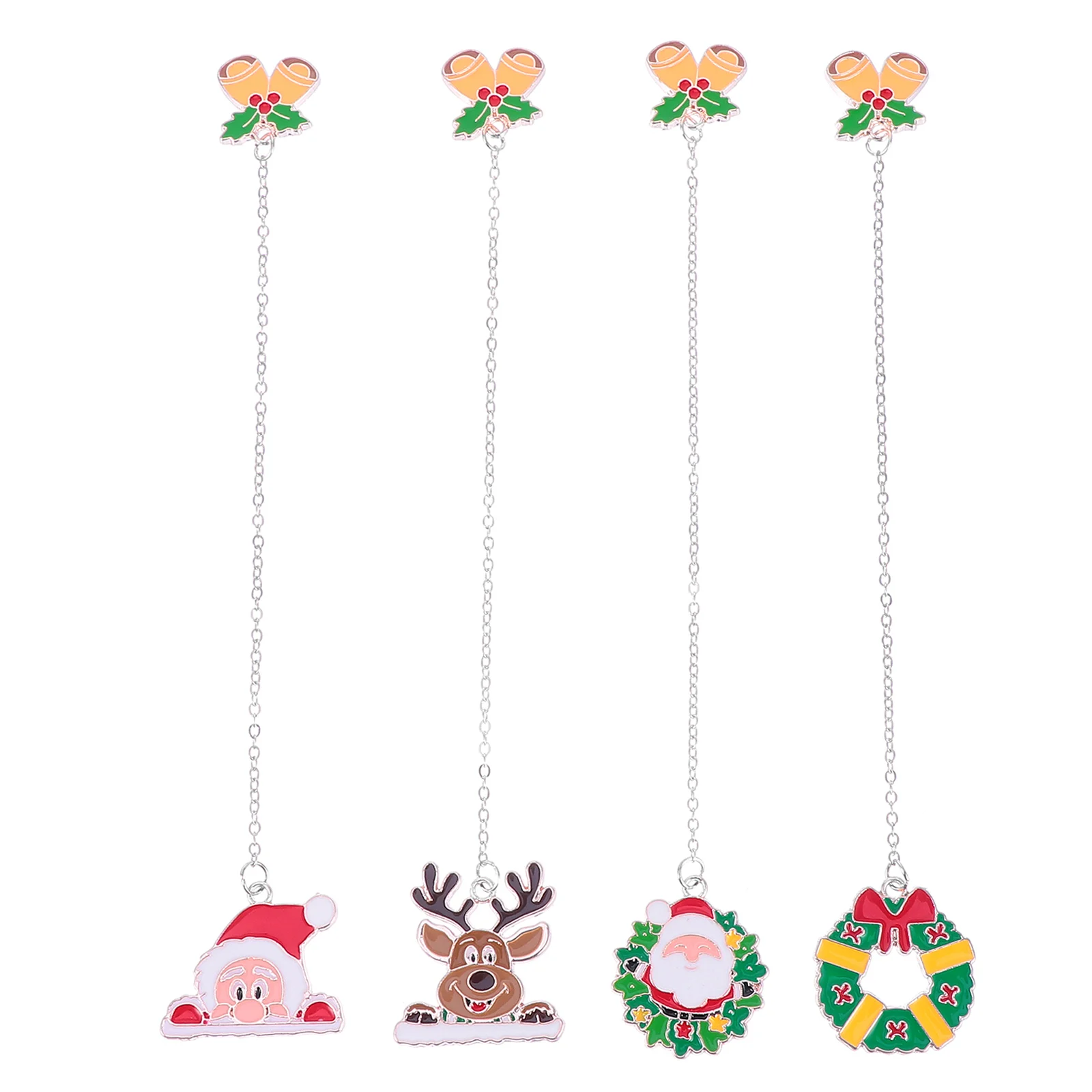 4Pcs Christmas Bookmarks Metal Gift Hairy Xmas Holiday Alloy Student Deer Santa Wreath Bow Longlasting Colorful Lightweight
4Pcs Christmas Bookmarks Metal Gift Hairy Xmas Holiday Alloy Student Deer Santa Wreath Bow Longlasting Colorful Lightweight