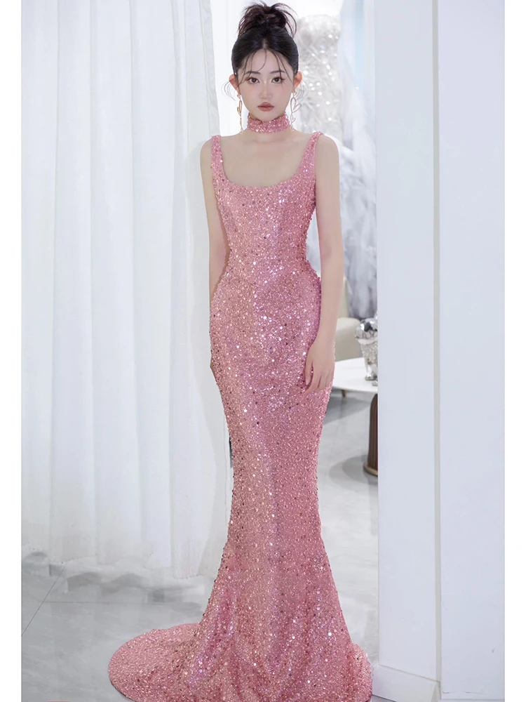 Вечернее платье Ele Sequin Strap Wedding Dr Fi Tail для женщин 20-х лет, с завышенной талией, без рукавов, из полиэфирного волокна
Вечернее платье Ele Sequin Strap Wedding Dr Fi Tail для женщин 20-х лет, с завышенной талией, без рукавов, из полиэфирного волокна