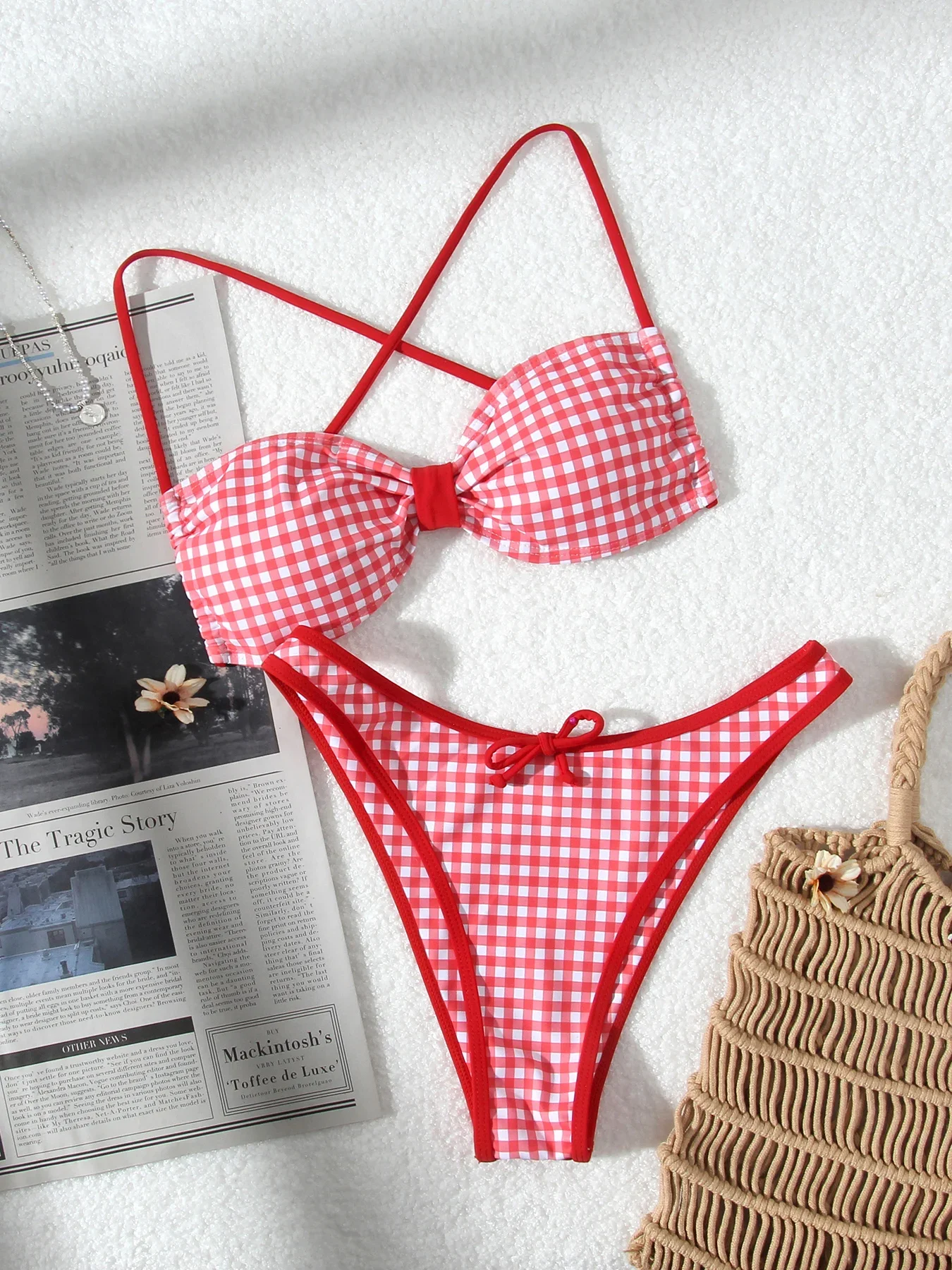New Women's Bikini Sets Plaid Gingham Print Bikini Swimsuit 2 Piece Bow Decor Bathing Suits for Women 2025 Summer Bikinis
New Women's Bikini Sets Plaid Gingham Print Bikini Swimsuit 2 Piece Bow Decor Bathing Suits for Women 2025 Summer Bikinis