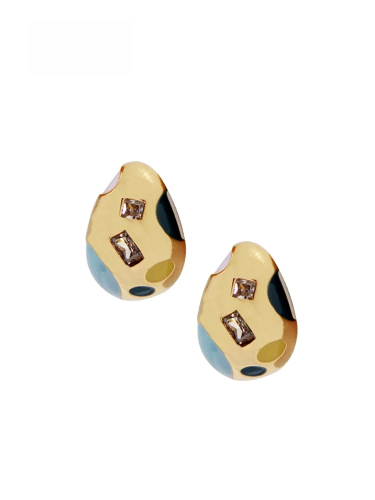 Sumni Fashion Waterdrop Shaped Earrings 18K Gold Plated S925 Silver Needle Color Block Women's Jewelry Ear Studs
Sumni Fashion Waterdrop Shaped Earrings 18K Gold Plated S925 Silver Needle Color Block Women's Jewelry Ear Studs