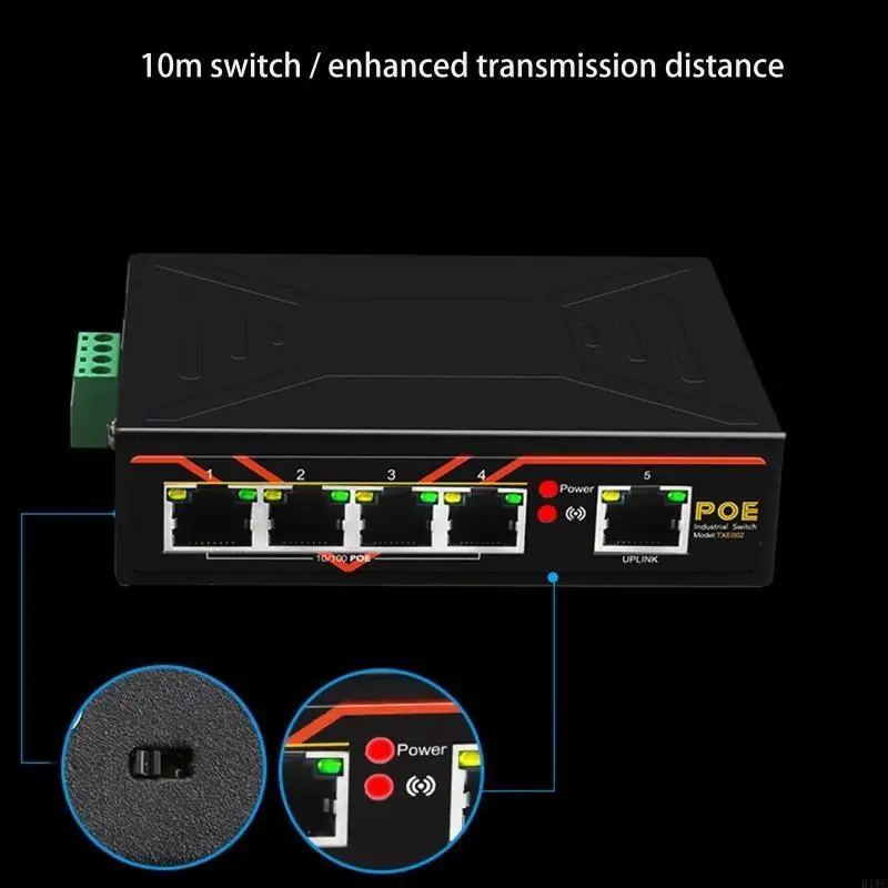 TXE002 5 Ports POE Switch 10/100Mbps Industrial Grade Fast Ethernet Switch DIN Type Switch with RJ45 POE
TXE002 5 Ports POE Switch 10/100Mbps Industrial Grade Fast Ethernet Switch DIN Type Switch with RJ45 POE