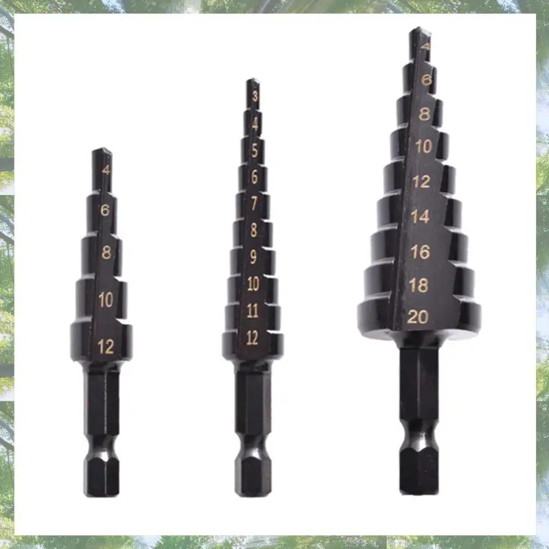 Premium-8Pcs 3-12 4-12 4-20Mm HSS Straight Groove Step Drill Bit Nitride Twist Drill Wood Metal Hole Cutter Core Drilling Tools
Premium-8Pcs 3-12 4-12 4-20Mm HSS Straight Groove Step Drill Bit Nitride Twist Drill Wood Metal Hole Cutter Core Drilling Tools