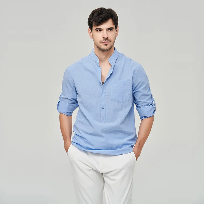 Spring and Summer Men Casual Shirt Solid Long Sleeve 100% Cotton Shirts Mens Half Button camisas Quality Comfortable Tops MY1008
Spring and Summer Men Casual Shirt Solid Long Sleeve 100% Cotton Shirts Mens Half Button camisas Quality Comfortable Tops MY1008