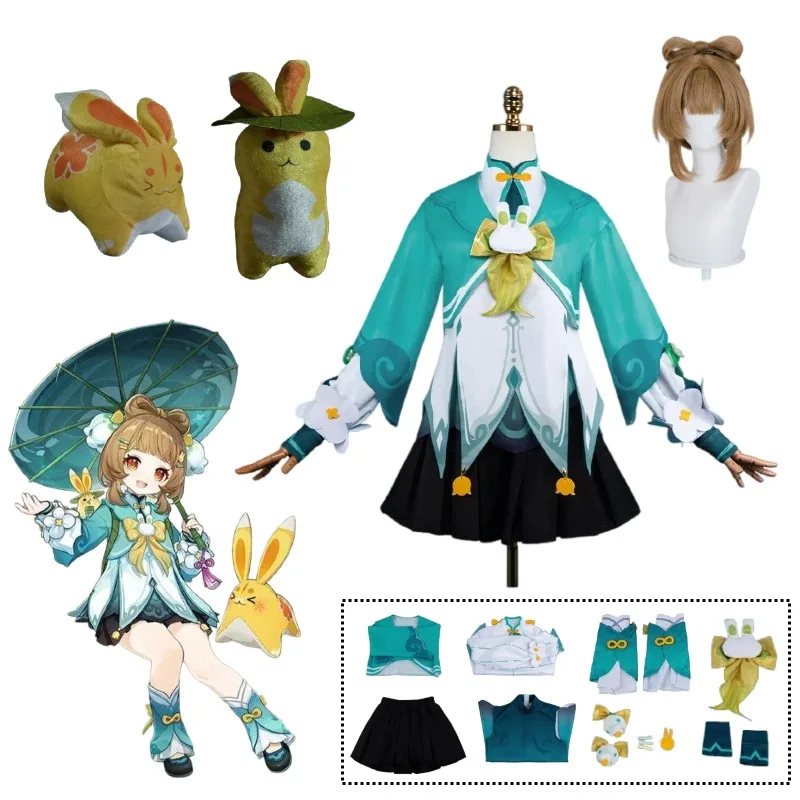 Genshin Impact Yaoyao Cosplay Costum Lantern Rite Listen To Rain and Bamboo Green Cute Lolita Wig Suit for Women Halloween Party
Genshin Impact Yaoyao Cosplay Costum Lantern Rite Listen To Rain and Bamboo Green Cute Lolita Wig Suit for Women Halloween Party