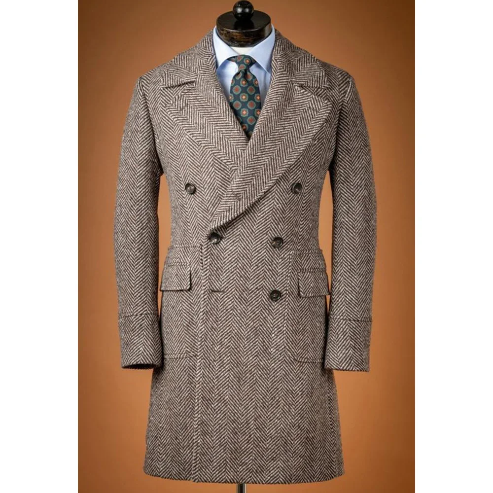 Jackets Man Men's Large Herringbone Woolen Coat Men's Autumn Clothes Comfortable and Commuting Wear Double-breasted Fashionable
Jackets Man Men's Large Herringbone Woolen Coat Men's Autumn Clothes Comfortable and Commuting Wear Double-breasted Fashionable