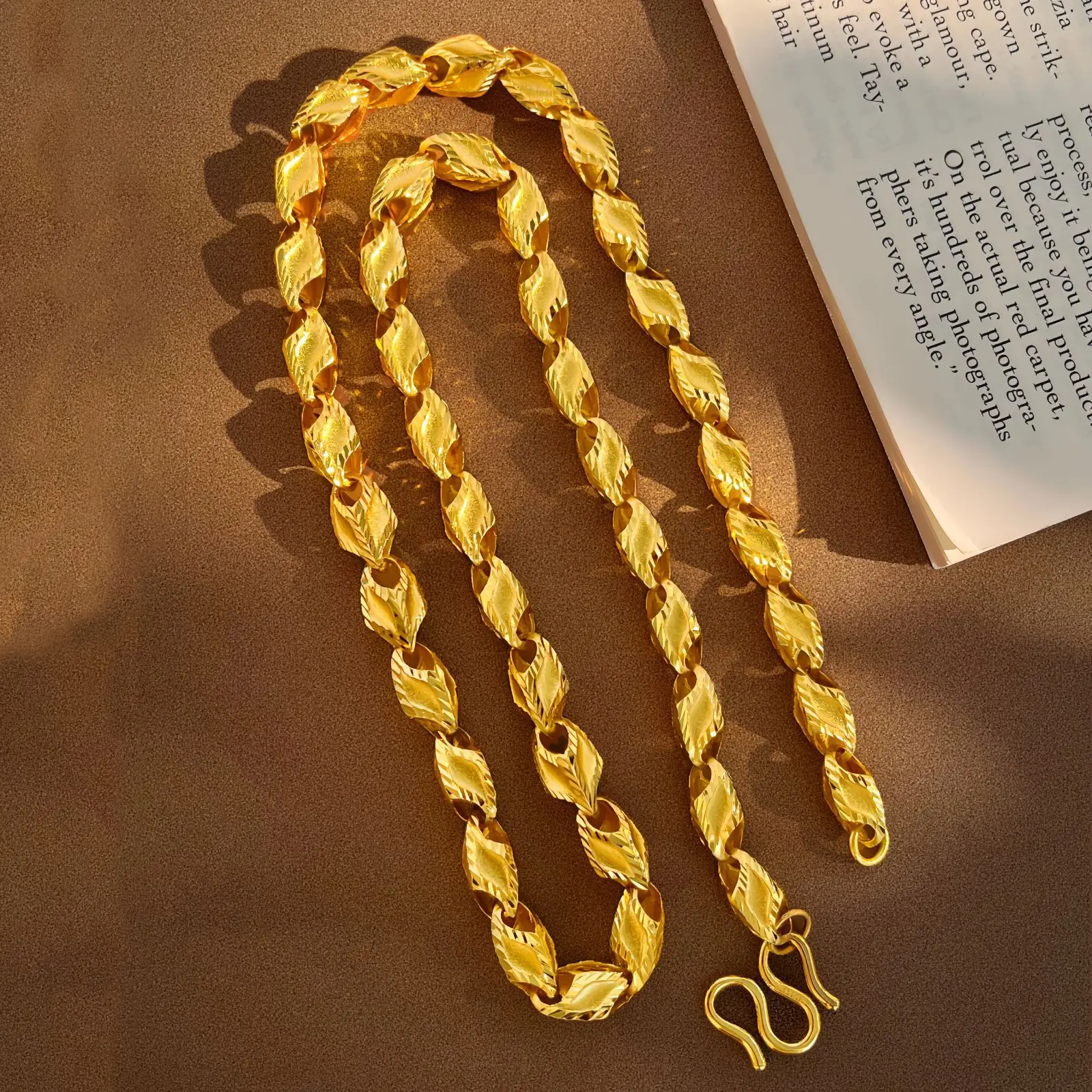 Luxury 24K 9999 Pure Gold real gold Wheat necklace men's wheat necklace
Luxury 24K 9999 Pure Gold real gold Wheat necklace men's wheat necklace