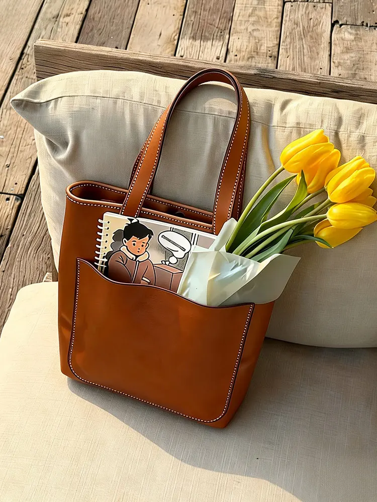 Retro Brown Tote Bag Women's Commuter Shoulder Bag Underarm Luxury Minimalist High-End Sensation Handbag Soft Polyester
Retro Brown Tote Bag Women's Commuter Shoulder Bag Underarm Luxury Minimalist High-End Sensation Handbag Soft Polyester