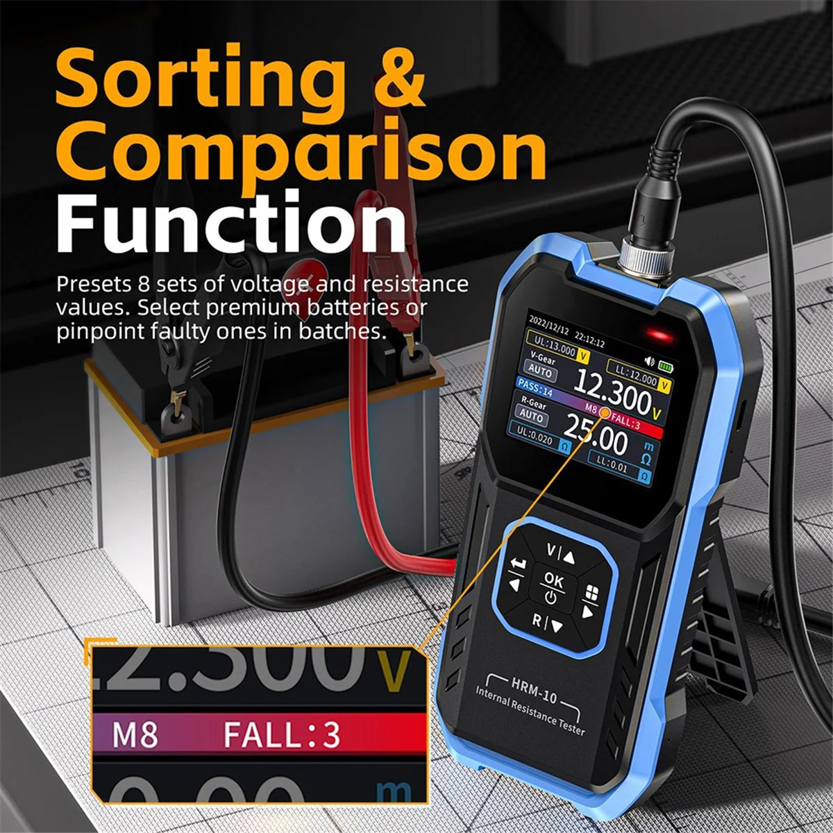 Battery Voltage Internal Resistance Tester HRM - 10 with High Precision - Accurate Battery Testing -Y18A
Battery Voltage Internal Resistance Tester HRM - 10 with High Precision - Accurate Battery Testing -Y18A