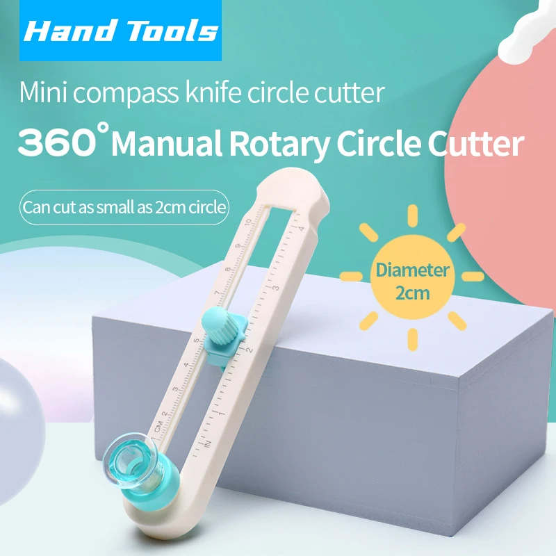 Mini 360 degree manual rotating circle cutter with compass knife, minimum diameter 2 cm
Mini 360 degree manual rotating circle cutter with compass knife, minimum diameter 2 cm