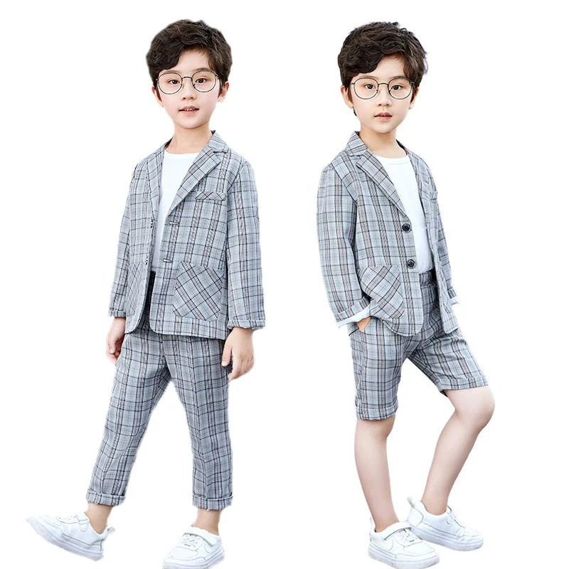 LOLANTA Kids Boys Plaid Formal Suit Light Gray Blazer Pants/Shorts Or Tshirt Set Gentleman Wedding Birthday Party Casual Suit
LOLANTA Kids Boys Plaid Formal Suit Light Gray Blazer Pants/Shorts Or Tshirt Set Gentleman Wedding Birthday Party Casual Suit