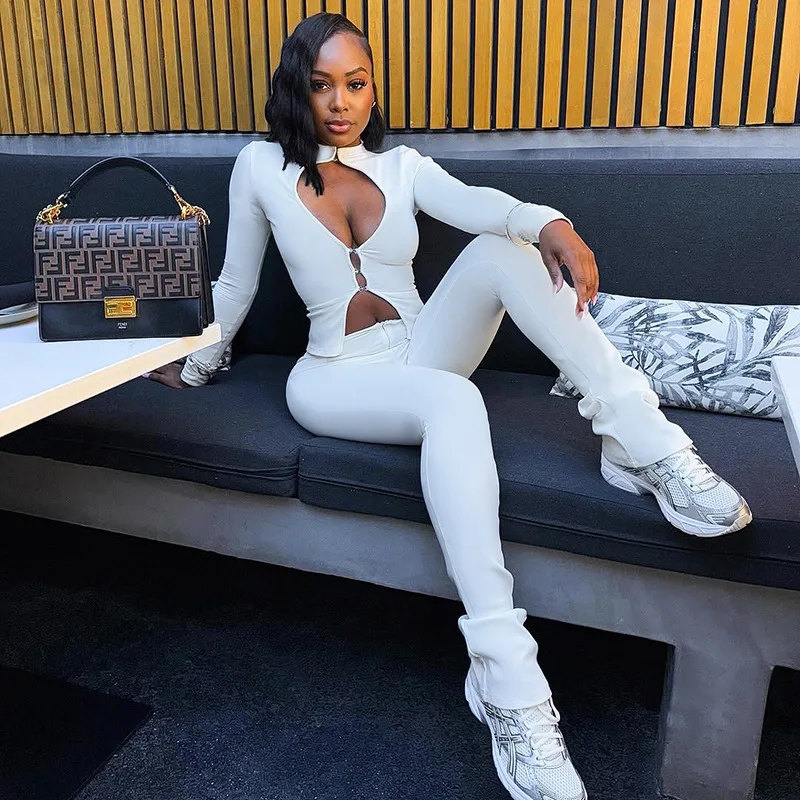 Женские спортивные костюмы, однотонный тонкий комплект из 2 предметов, топы с пряжками и круглым вырезом с длинными рукавами + узкие брюки-карандаш, повседневные уличные костюмы
Женские спортивные костюмы, однотонный тонкий комплект из 2 предметов, топы с пряжками и круглым вырезом с длинными рукавами + узкие брюки-карандаш, повседневные уличные костюмы