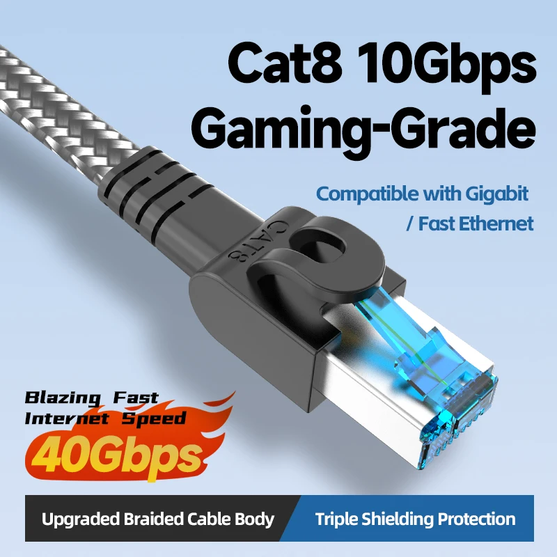 CAT8 network cable, gaming-grade, 8-type, 10-gigabit network cable, suitable for home use, compatible with gigabit and 100-megab
CAT8 network cable, gaming-grade, 8-type, 10-gigabit network cable, suitable for home use, compatible with gigabit and 100-megab