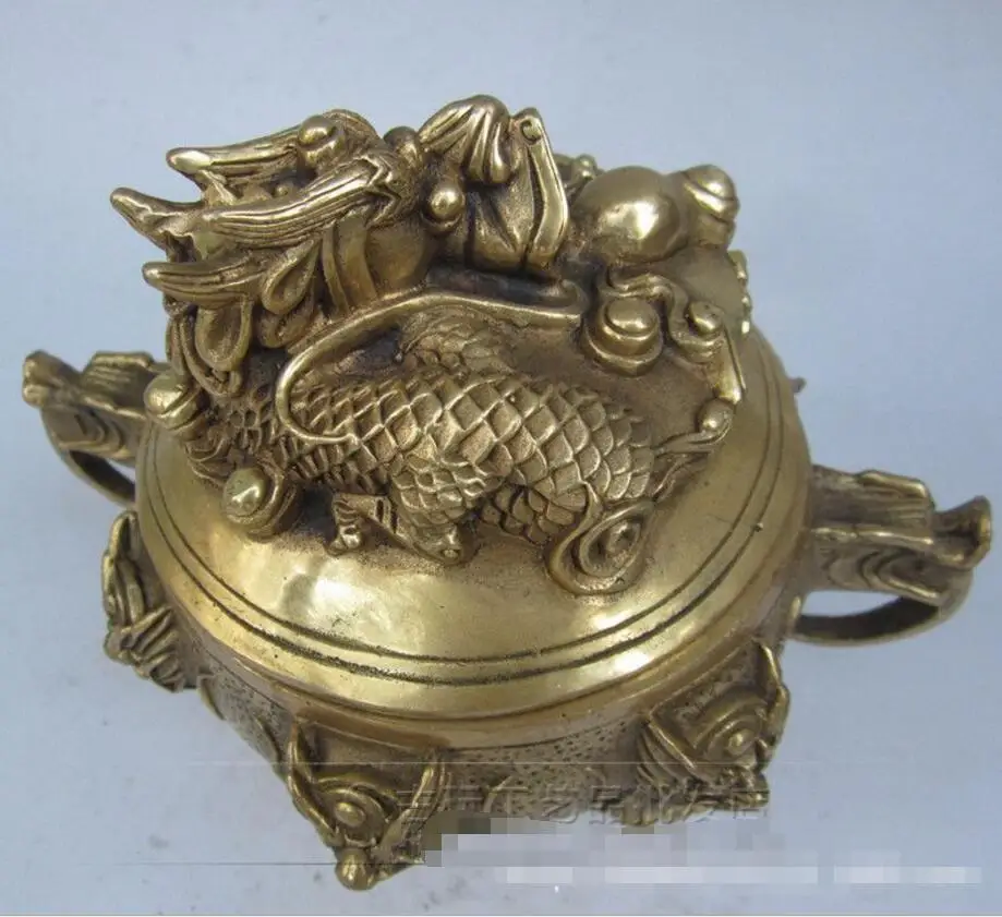 Copper Statue Direct selling antique bronze incense burner brass single dragon incense burner handicraft ornaments
Copper Statue Direct selling antique bronze incense burner brass single dragon incense burner handicraft ornaments