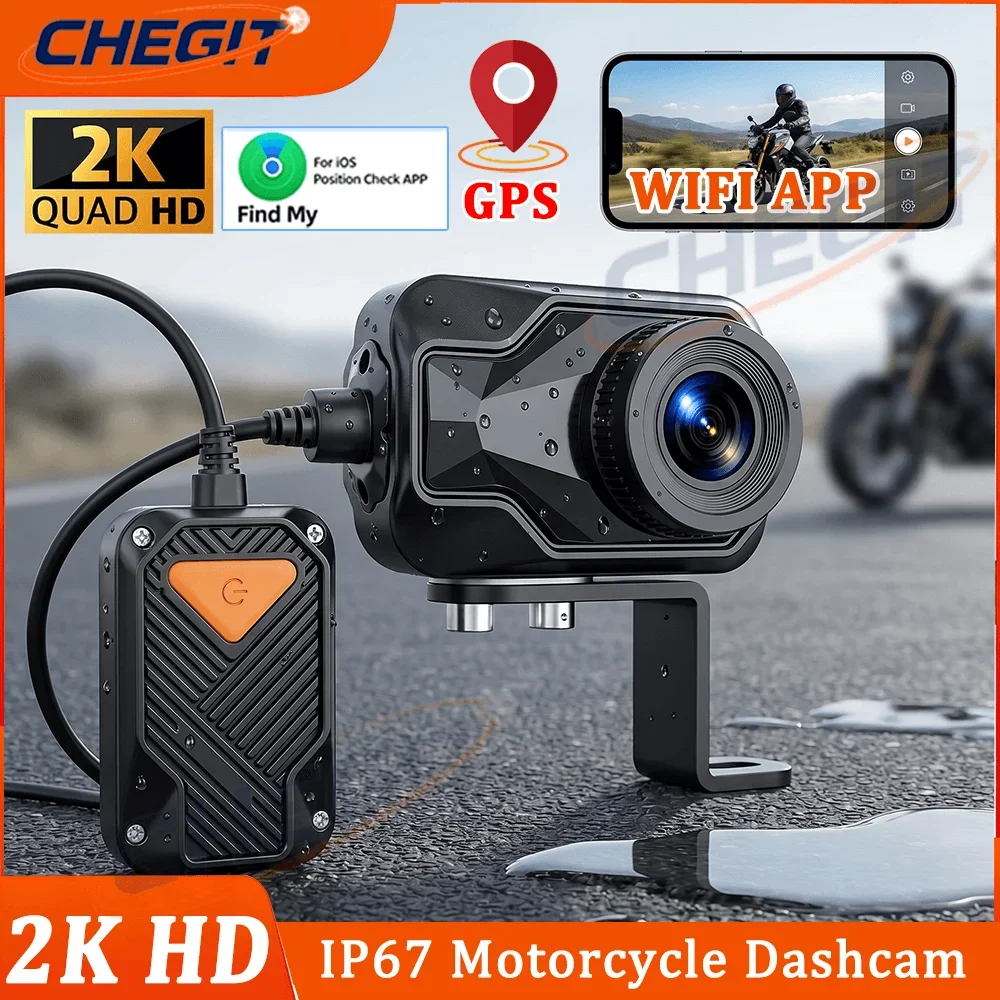 CHGEIT New Motorcycle Dashcam 2K HD GPS Optional Action Camera IP67 Waterproof WiFi Car DVR Camera Bicycle Dashcam Black Box
CHGEIT New Motorcycle Dashcam 2K HD GPS Optional Action Camera IP67 Waterproof WiFi Car DVR Camera Bicycle Dashcam Black Box