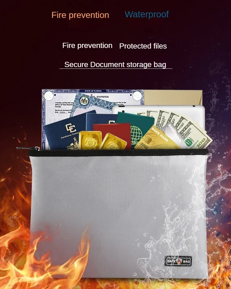 Fire-proof and Waterproof Document Bag Portable Important Documents and Materials Fire-proof Bag A4 Document Bag
Fire-proof and Waterproof Document Bag Portable Important Documents and Materials Fire-proof Bag A4 Document Bag
