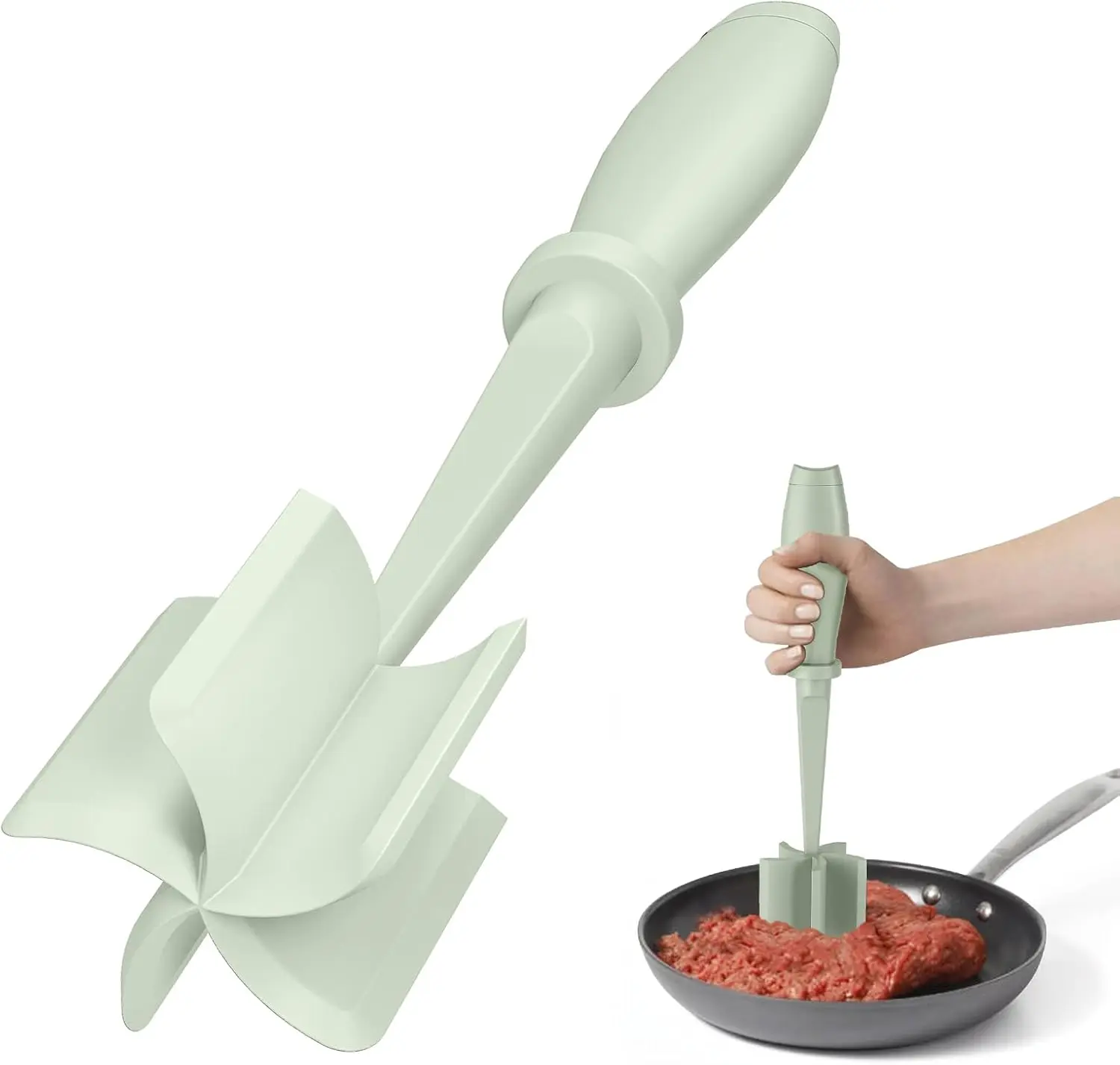 Meat Chopper & Hamburger Grinder, Heat Resistant Smasher for Ground Beef, Nylon Potato Mix Tool - Green
Meat Chopper & Hamburger Grinder, Heat Resistant Smasher for Ground Beef, Nylon Potato Mix Tool - Green