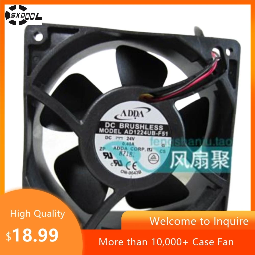 For ADDA AD1224UB-F51 120x120x38mm 24V 0.40A Dual Ball Bearing 3200RPM 120CFM High-Performance Fan
For ADDA AD1224UB-F51 120x120x38mm 24V 0.40A Dual Ball Bearing 3200RPM 120CFM High-Performance Fan