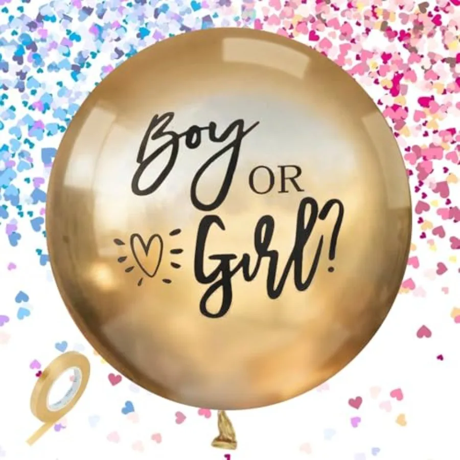 Gender Reveal Balloon Boy or Girl Balloon with Blue Pink Confetti for Baby Shower Gender Reveal Decortions, 36 Inch Gold Balloo
Gender Reveal Balloon Boy or Girl Balloon with Blue Pink Confetti for Baby Shower Gender Reveal Decortions, 36 Inch Gold Balloo